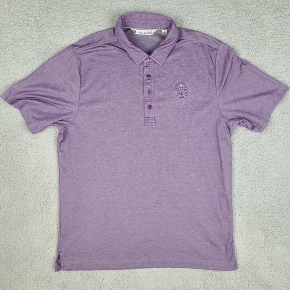 Travis Mathew Polo Shirt Men's Large Purple Short Sleeve Pima Cotton Blend - Picture 1 of 12